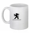 Чашка керамічна Peugeot logo Білий фото