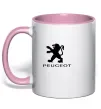 Чашка с цветной ручкой Peugeot logo Нежно розовый фото