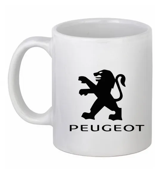 Чашка керамічна Peugeot logo Білий фото