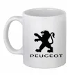 Чашка керамічна Peugeot logo Білий фото