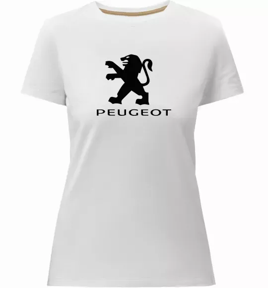 Жіноча преміум футболка Peugeot logo Білий фото