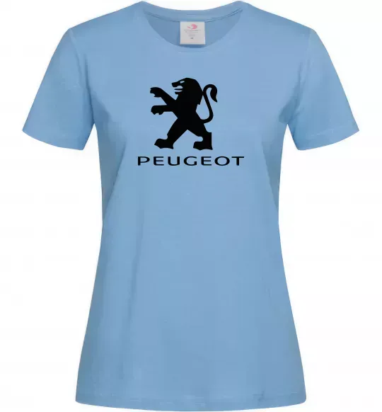 Жіноча футболка Peugeot logo Блакитний фото