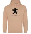 Женская толстовка (худи) Peugeot logo Песочный фото