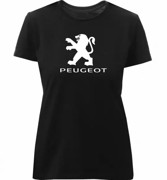 Жіноча преміум футболка Peugeot logo Чорний фото