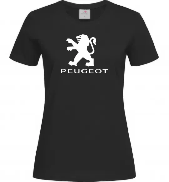 Жіноча футболка Peugeot logo Чорний фото