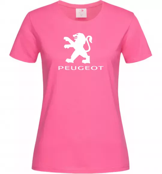 Жіноча футболка Peugeot logo Яскраво-рожевий фото