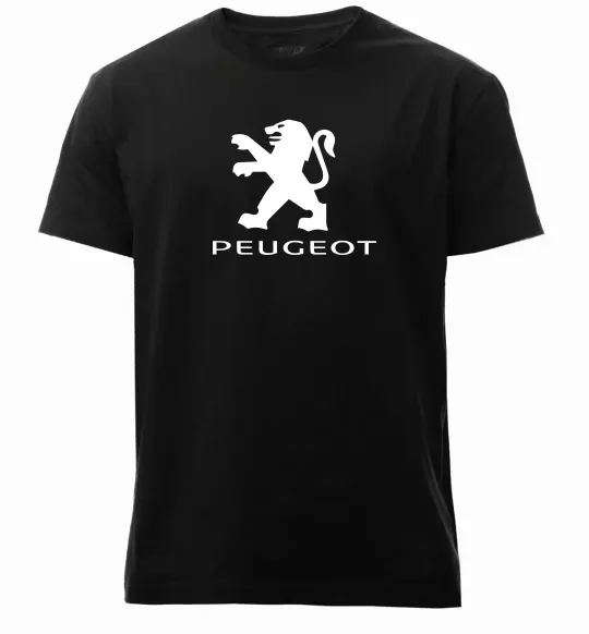 Чоловіча преміум футболка Peugeot logo Чорний фото