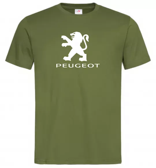 Чоловіча футболка Peugeot logo Оливковий фото