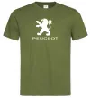 Чоловіча футболка Peugeot logo Оливковий фото