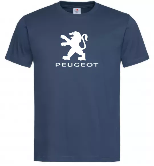 Чоловіча футболка Peugeot logo Темно-синій фото