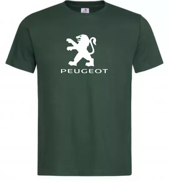Чоловіча футболка Peugeot logo Темно-зелений фото