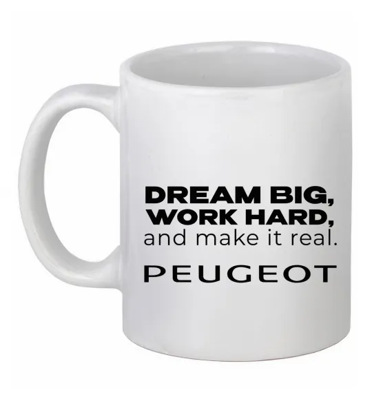 Чашка керамічна Make peugeot real Білий фото
