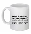 Чашка керамічна Make peugeot real Білий фото