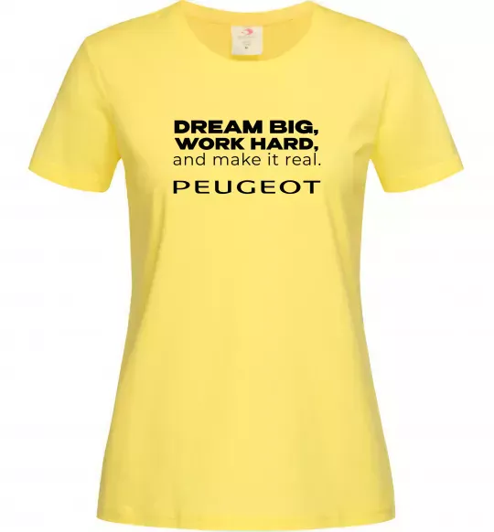 Жіноча футболка Make peugeot real Лимонний фото
