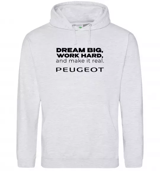 Чоловіча толстовка (худі) Make peugeot real Сірий меланж фото
