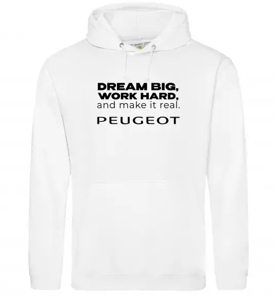 Женская толстовка (худи) Make peugeot real Белый фото