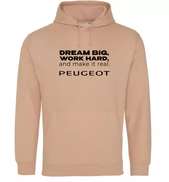Женская толстовка (худи) Make peugeot real Песочный фото