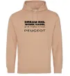 Женская толстовка (худи) Make peugeot real Песочный фото