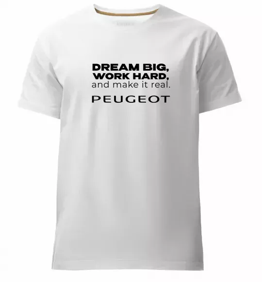 Чоловіча преміум футболка Make peugeot real Білий фото