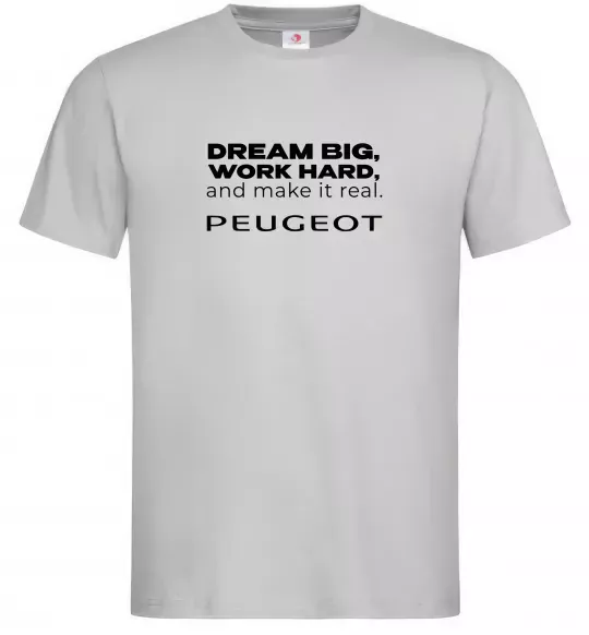 Мужская футболка Make peugeot real Серый фото