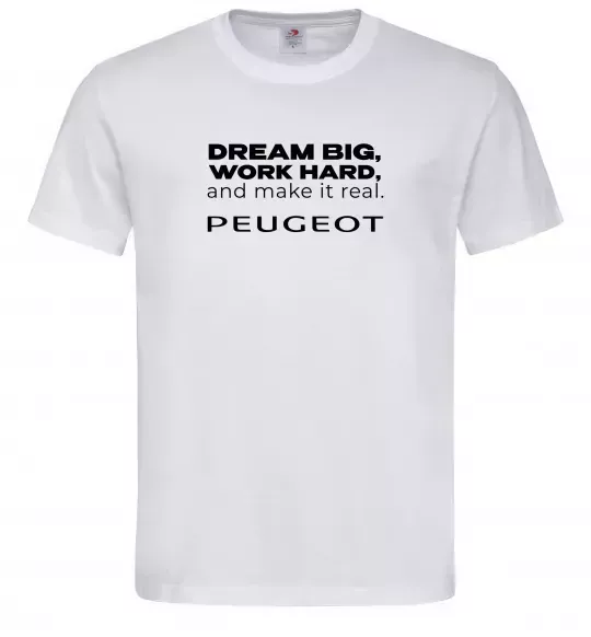 Мужская футболка Make peugeot real Белый фото