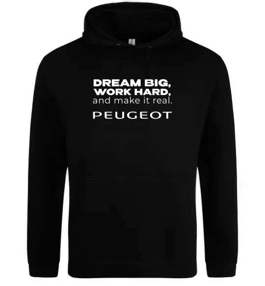 Чоловіча толстовка (худі) Make peugeot real Чорний фото