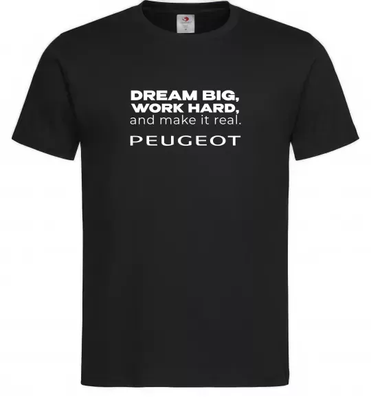 Мужская футболка Make peugeot real Черный фото