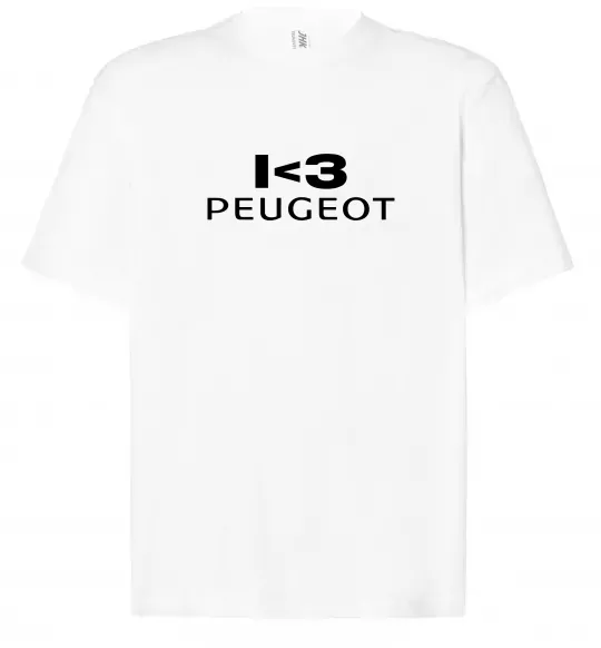 Футболка Оверсайз I <3 Peugeot Белый фото
