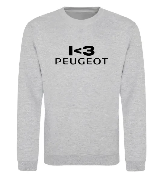 Свитшот I <3 Peugeot Серый меланж фото