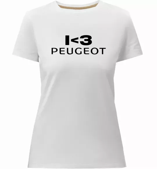 Женская премиум футболка I <3 Peugeot Белый фото