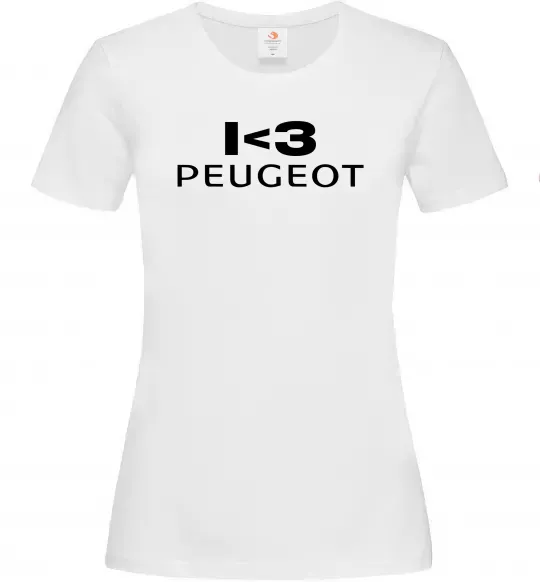 Жіноча футболка I <3 Peugeot Білий фото