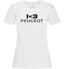 Жіноча футболка I <3 Peugeot Білий фото