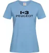 Жіноча футболка I <3 Peugeot Блакитний фото
