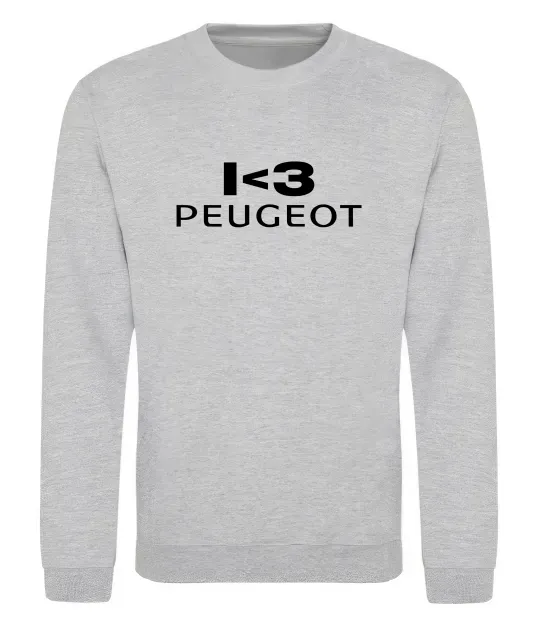 Свитшот I <3 Peugeot Серый меланж фото
