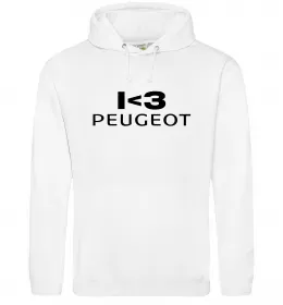 Чоловіча толстовка (худі) I <3 Peugeot Білий фото