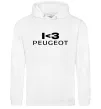 Мужская толстовка (худи) I <3 Peugeot Белый фото