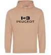 Мужская толстовка (худи) I <3 Peugeot Песочный фото
