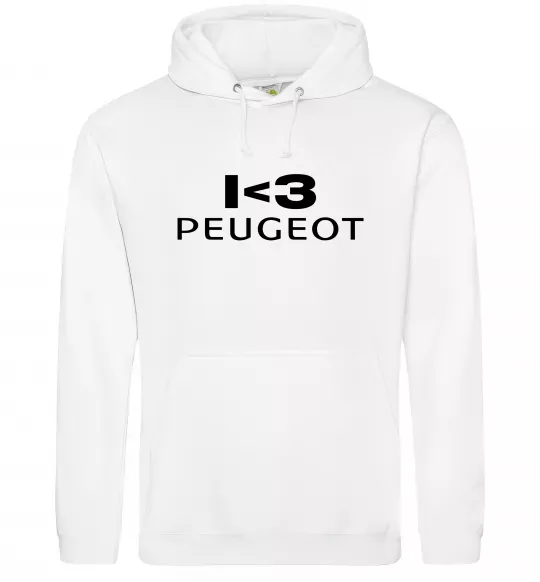 Жіноча толстовка (худі) I <3 Peugeot Білий фото
