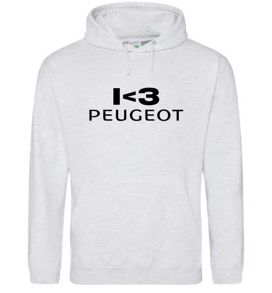 Жіноча толстовка (худі) I <3 Peugeot Сірий меланж фото