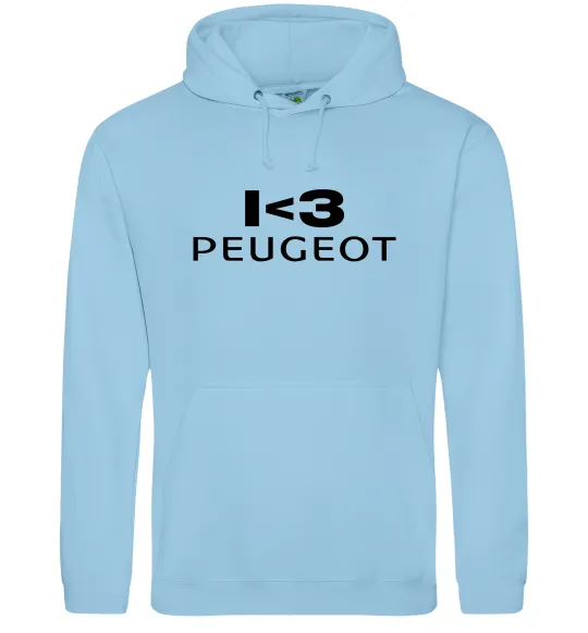 Жіноча толстовка (худі) I <3 Peugeot Блакитний фото