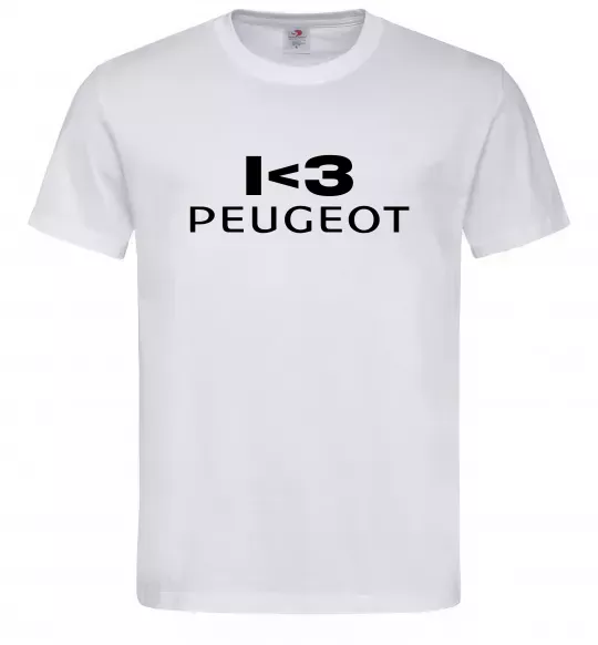Чоловіча футболка I <3 Peugeot Білий фото