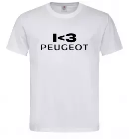 Чоловіча футболка I <3 Peugeot Білий фото