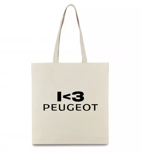 Эко-сумка I <3 Peugeot Бежевый фото