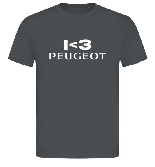 Чоловіча футболка I <3 Peugeot Графіт фото