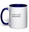 Чашка с цветной ручкой I Love Peugeot Глубокий темно-синий Чашка с цветной ручкой I Love Peugeot Глубокий темно-синий фото