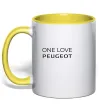 Чашка з кольоровою ручкою I Love Peugeot Лимонний фото