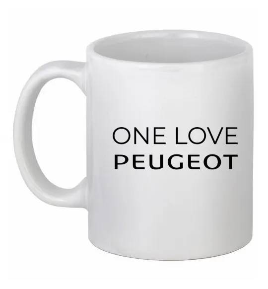 Чашка керамічна I Love Peugeot Білий фото
