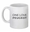 Чашка керамічна I Love Peugeot Білий фото