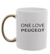 Чашка з кольоровою ручкою I Love Peugeot Золото фото