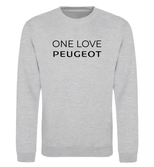 Світшот I Love Peugeot Сірий меланж фото